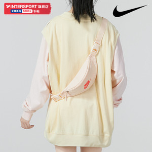 Nike耐克斜挎包腰包男包女包2024新款收纳单肩包粉色胸包潮DB0488
