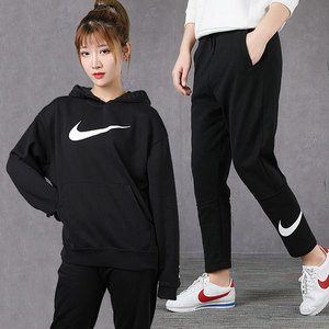 nike耐克运动套装女2020春季新款运动服连帽外套卫衣跑步休闲装潮