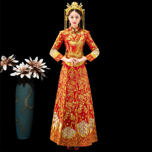 明星唐嫣同款秀禾服新娘2021新款夏季结婚中式嫁衣龙凤褂女春季