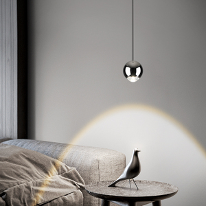 床头吊灯现代简约个性极简长线圆球设计师餐厅吧台轻奢卧室氛围灯