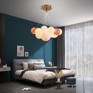 客厅吊灯现代简约3D打印月球灯创意个性设计师卧室餐厅网红儿童灯