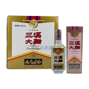 四川泸州三溪大曲1988浓香型52度500ml*6瓶整箱纯粮优级白酒原箱