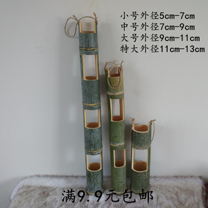 竹筒盆 多肉绿植竹子花盆 可悬挂毛竹筒9.9元包邮