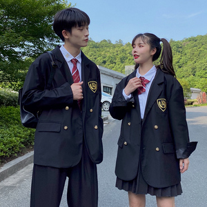 dk制服男jk西服女情侣西装时尚帅气休闲外套2021春秋新款宽松刺绣