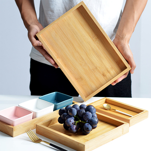木质托盘竹编日式长方形商用分隔餐厅食品零食正方形托盘家用防潮