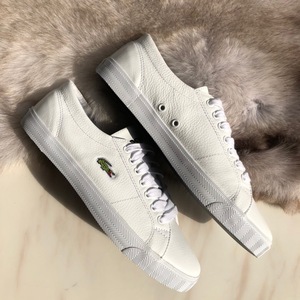 lacoste法国鳄鱼女鞋时尚休闲真皮板鞋秋冬低帮平底百搭小白鞋男