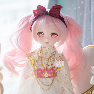 猫王松鼠 活泼可爱双马尾假发 3分bjd/dd/mdd/sd娃用假发