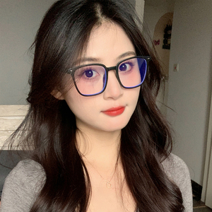 黑框眼镜架女无度数防蓝光镜片抗辐射眼镜新款韩版显脸小平光眼镜