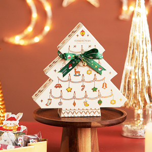 圣诞树礼盒高档创意曲奇糖霜饼干糖果手提糖盒包装盒甜品硬盒彤