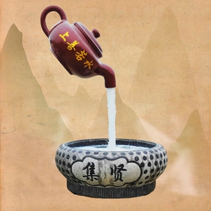 户外室内玻璃钢天壶雕塑悬空流水大茶壶园林广场庭院喷泉景观摆件