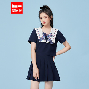 ief/爱依服日系jk制服套装女2021年夏季新款潮学院衬衫高腰百褶裙