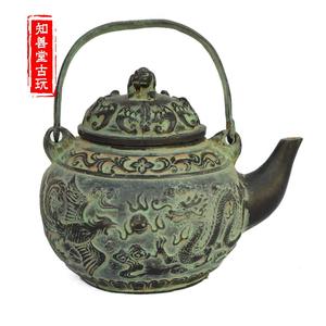 特色工艺装饰礼品办公家居用品精致纯铜水壶摆件仿古件大号茶壶