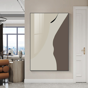 现代简约客厅侘寂风装饰画极简意式北欧风轻奢背景墙沙发后挂壁画