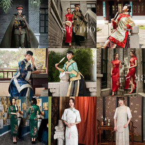 出租军阀老九门套装张大佛爷服装太太旗袍少奶奶少帅军大衣披风