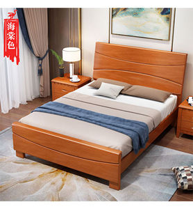 武汉实木床1.5米主卧1.8米现代简约单双人床1.2米经济型出租房床