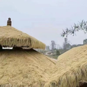 仿真茅草地毯茅草坪假稻草户外木屋凉亭酒店装饰草防火防腐茅草坪