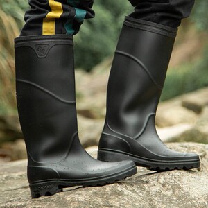 迪卡侬雨鞋高筒男士雨靴时尚加厚款防水中筒套鞋加绒劳保胶鞋水鞋