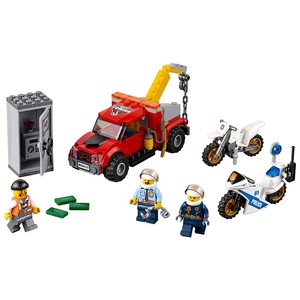 城市系列警察追踪重型拖车警察抓小偷犯人警车积木拼装男儿童玩具