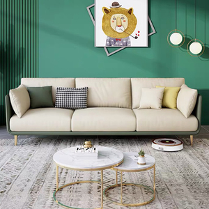 意式轻奢极简布艺沙发北欧简约现代小户型免洗科技布客厅家具组合