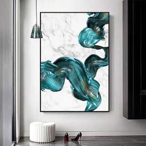 油画纯手绘艺术油墨色彩抽象画现代客厅两联装饰画背景墙玄关挂画