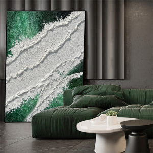 手绘油画海浪轻奢玄关挂画客厅背景墙装饰画立体肌理抽象画壁画