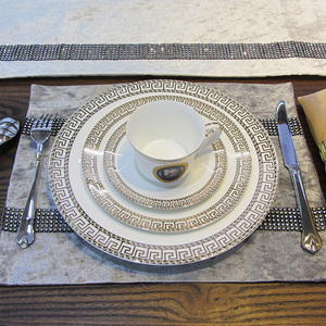 新古典欧式欧美样板间家居餐桌摆件西餐盘餐具餐碟刀叉勺套装