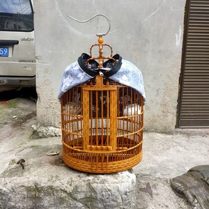 贵州凯里竹制竹节黄腾鸟笼太保绣眼笼黄鸟笼贝子笼黄豆鸟笼带配件