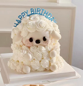 白羊座生日蛋糕生肖小羊动物装饰派对头箍儿童大人头饰生日帽装饰