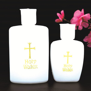 天主教宗教仪式用品塑料烫金十字架香水瓶圣水瓶炮台式盖pe水乳瓶