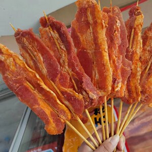 大刀切五花肉脆皮五花肉猪肉片串油炸烧烤铁板小吃商用半成品