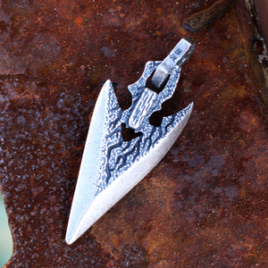 纯银飞镖暗器吊坠s990足银随身挂件复古古代飞箭头男款手工挂件