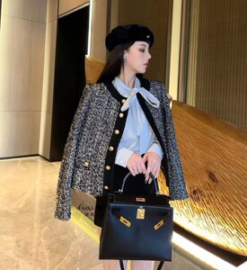 celine/赛琳 2022新款小香风外套女短款羊毛粗花呢名媛气质上衣服