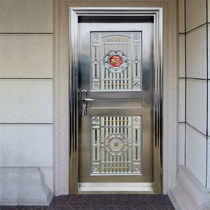 304不锈钢门单门大门室外豪华防盗家用农村进户阳台玻璃入户门