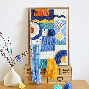 俄罗斯戳戳绣墩绣初学者毛线手工diy材料包高级感定制装饰画挂画