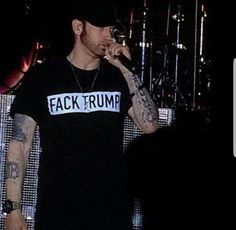 阿姆Eminem同款T恤 FACK TRUMP 艾米纳姆演唱会短袖打底衫男女