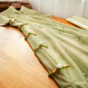 苏城日记送考绿色新中式改良旗袍2024新款夏季年轻款少女日常可穿