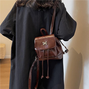 韩国小众双肩小包包女2023新款潮时尚手提书包秋冬出游旅行小背包