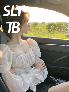 日本代购SLY TB上衣女夏季款别致漂亮小衫设计感富家千金白色衬衫