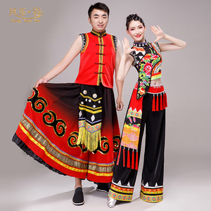 三月三民族服装成人彝族服装女彝族舞蹈演出服少数民族舞蹈演出服
