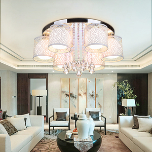 简约现代水晶LED客厅吊灯 温馨三头创意婚房家用卧室餐厅吸顶灯具