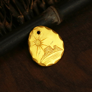 002人付款淘宝牛钝精工纯手工打造金饼吊坠来料个性定