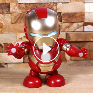 抖音网红音乐电动摇摆会跳舞的机器人唱歌儿童钢铁侠小孩玩具男孩