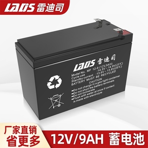 雷迪司12V7AH9AH100AH铅酸蓄电池 UPS电源专用喷雾器安防门禁电瓶