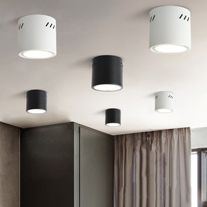 西亚照明 正品led免开孔明装筒射灯吸顶外置筒灯节能吊线单灯黑白