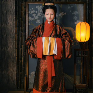 怀谷居汉服锦宴马王堆直裾袍复原民族风传统定制正规秋冬女款