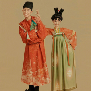 影楼主题写真唐宫夜宴复古唐朝汉服唐装男女情侣婚纱照走秀演出服