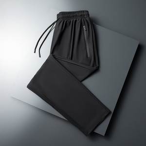 冰丝裤男夏季超薄速干裤滑料高弹裤子宽松中老年爸爸运动休闲长裤