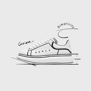 麦昆小白鞋女厚底松糕真皮女鞋秋季新款百搭黑白涂鸦内增高板鞋k