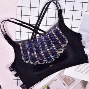 美背钻石文胸带钻大码吊带网红爆款亮水钻性感内衣胸罩聚拢防走光