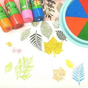 树叶形状印章透明硅胶diy儿童拓印图章幼儿园手账日记绘画模板